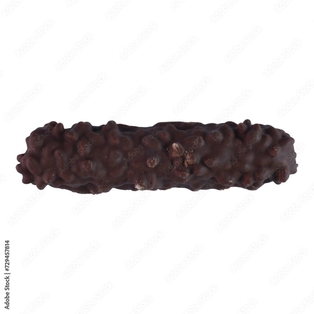 Chocolate bar stuffed with rice puff, crispy wafer and caramel isolated transparent Chocolate bar stuffed with rice puff, crispy wafer and caramel isolated transparent