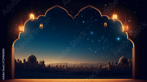 Glowing background for muslim feast in holy month of Ramadan Kareem