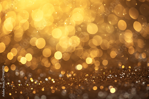 a gold background with lots of lights in