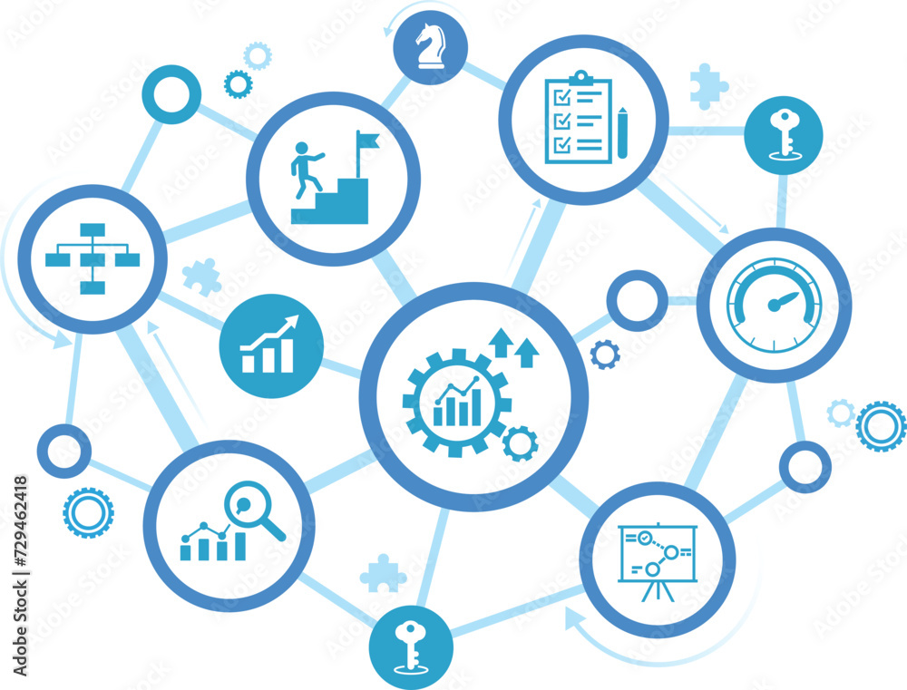 Banner KPI concept with icons. Key Performance Indicator using Business Intelligence metrics to measure achievement versus planned target. eps 10 Banner KPI concept with icons. Key Performance Indicator using Business Intelligence metrics to measure achievement versus planned target. eps 10
