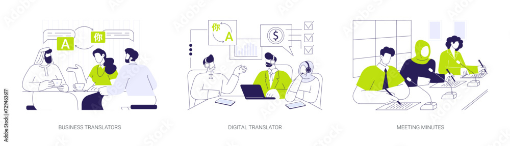 International business meeting abstract concept vector illustrations. International business meeting abstract concept vector illustrations.