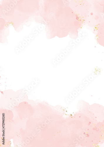 Modern abstract luxury wedding invitation designs or card templates for greetings or invitations on valentines Day background with Pastel pink watercolor paint brush glitter gold for wedding elements 