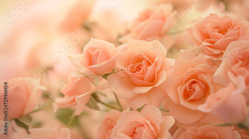 Soft and Serene, Roses in a Peach Fuzz-Colored Background