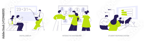 Smart classroom technology abstract concept vector illustrations.