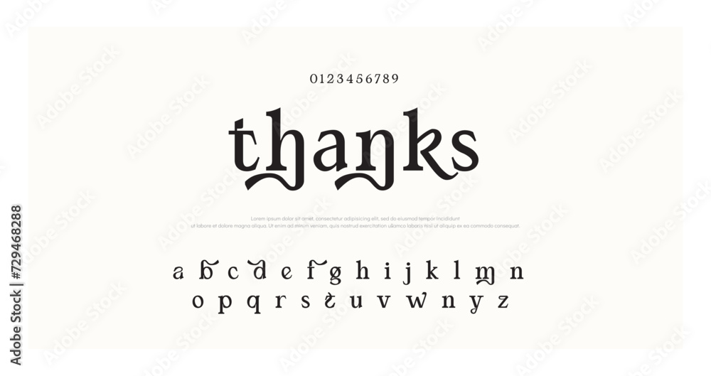 Thanks Abstract elegant modern alphabet with urban style Thanks Abstract elegant modern alphabet with urban style