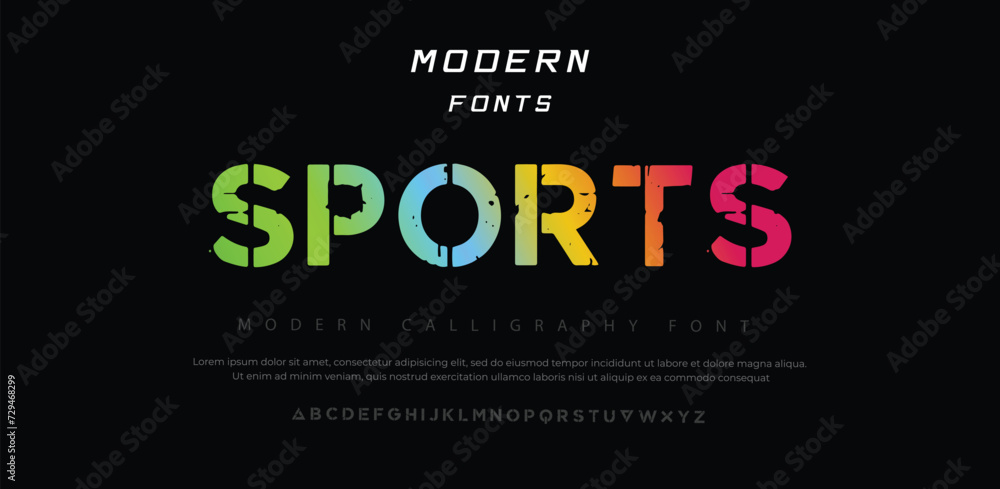 Sports Modern Italic Alphabet Font. Typography urban style fonts for technology, digital, movie logo design. vector illustration