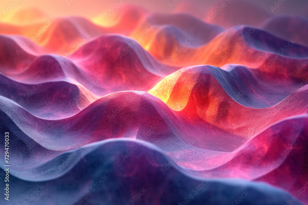 Fototapeta premium Abstract 3D landscape evoking a sense of depth and exploration in digital space