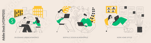 Workplace organization abstract concept vector illustrations.
