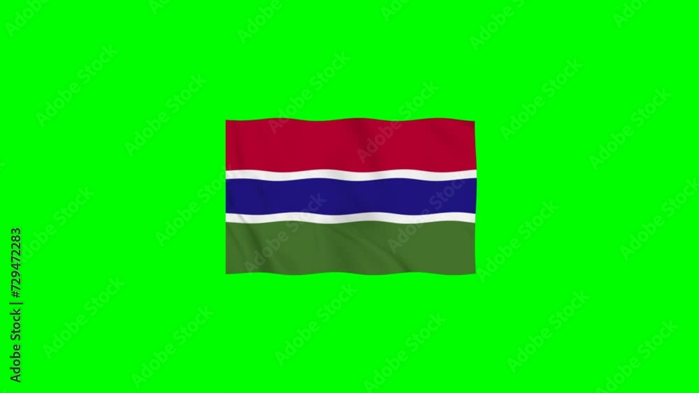 Gambia Vector Waving Flag Motion loop 4K Resolution with Green Screen Gambia Vector Waving Flag Motion loop 4K Resolution with Green Screen