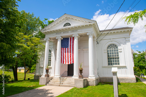 Hollis Social Library at 2 Monument Square in the historic town center of Hollis, New Hamshire NH, USA.  photo