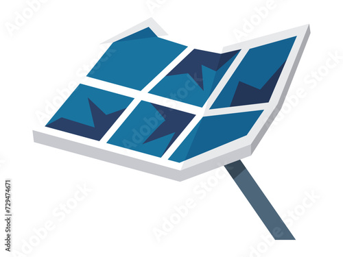 Solar panel vector illustration. Solar panels harness sunlight to generate electricity The use renewable energy sources promotes ecological sustainability Electric power is essential for driving