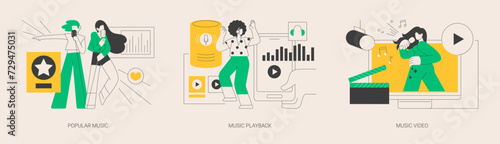 Pop culture abstract concept vector illustrations.
