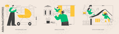 Fathers role abstract concept vector illustrations.
