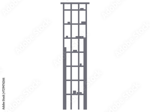 Skyscraper vector illustration. Urban perspectives are enriched by dynamic presence towering skyscrapers Real estate values appreciate with allure high-end residential properties Skyscrapers symbolize