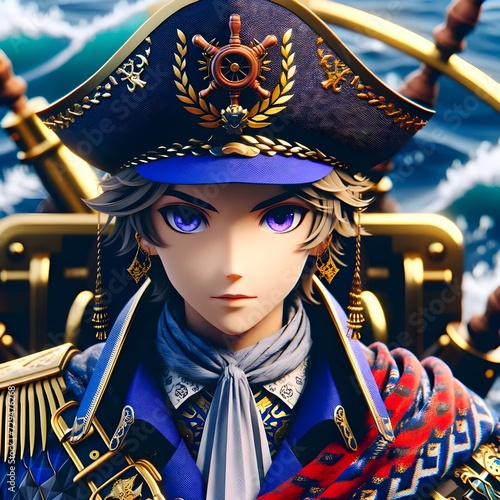High Seas Pirate Anime Character with Nautical Charm