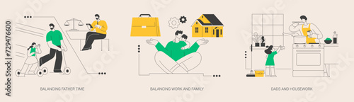 Happy family abstract concept vector illustrations.