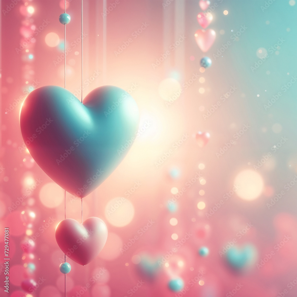 Valentine background with hearts. AI