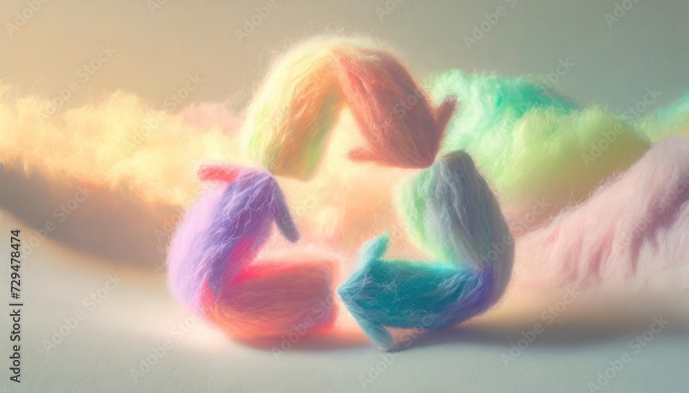 Fototapeta premium Fluffy recycle icon