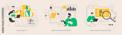 Computer science abstract concept vector illustrations.