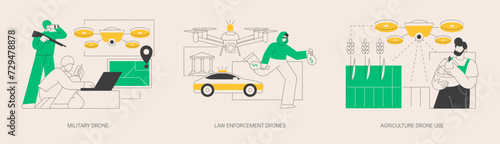 Aircraft technology abstract concept vector illustrations.