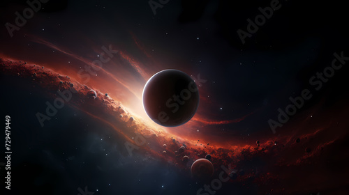 Space galaxy background, 3D illustration of nebulae in the universe