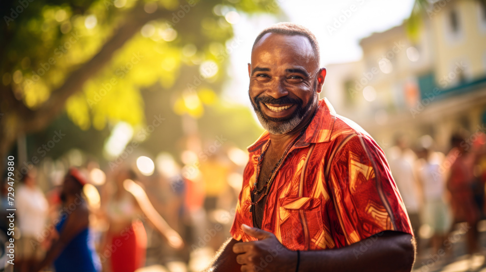 © Paula - Joyful Cuban salsa dancer in latin festive atmosphere © Paula - Joyful Cuban salsa dancer in latin festive atmosphere
