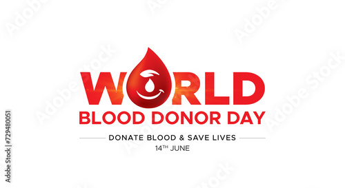 World blood donor day. Blood donation illustration concept with blood drop.