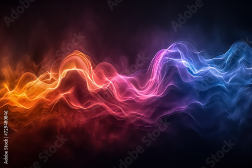 wallpaper illustration of colorful lines forming waves with abstract patterns on white & black background, Artificial Intelligence