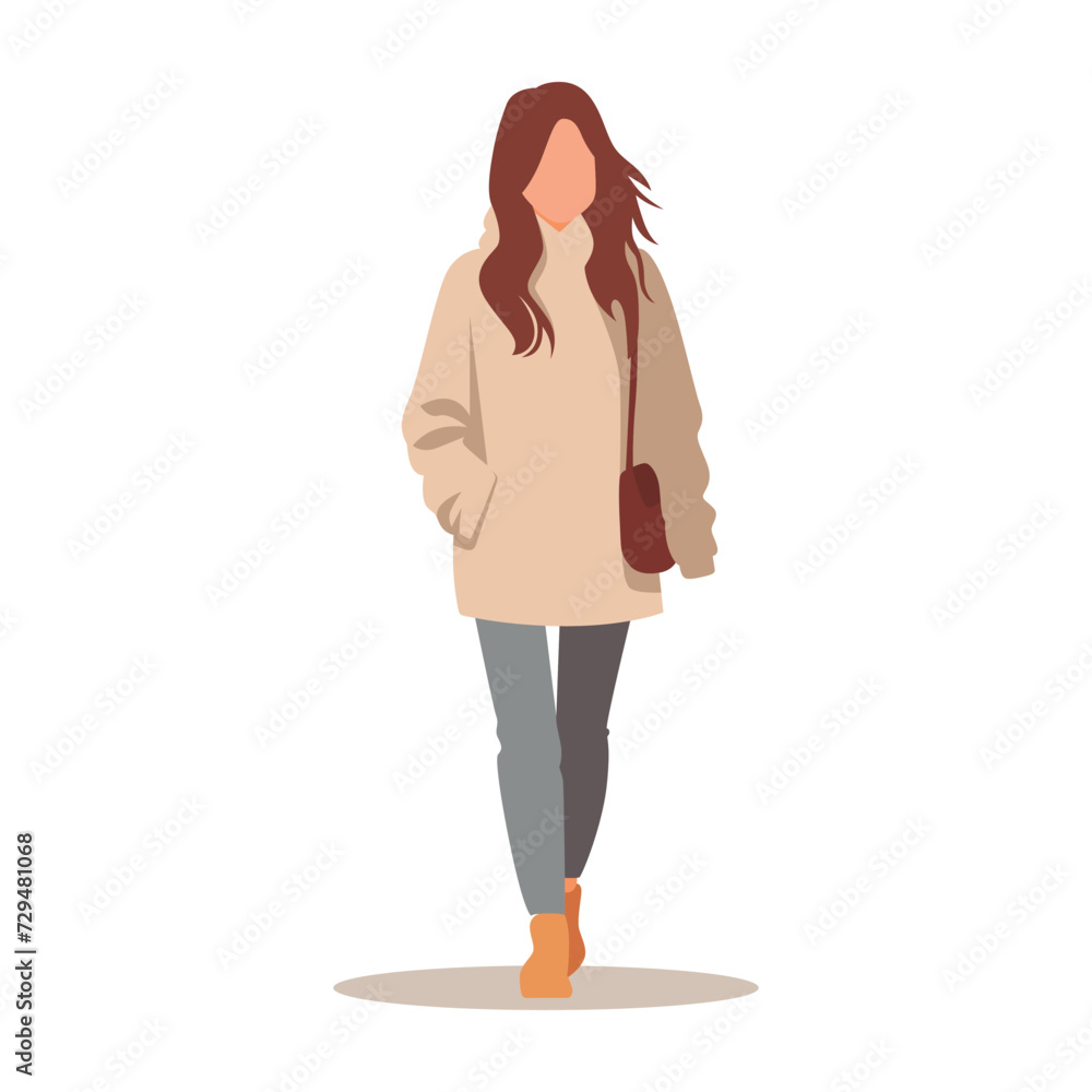 Business woman illustration. Flat cartoon vector illustration with office clothes. Colored illustration isolated on white background Business woman illustration. Flat cartoon vector illustration with office clothes. Colored illustration isolated on white background