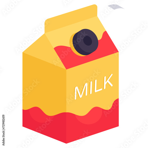 A unique design icon of milk pack 