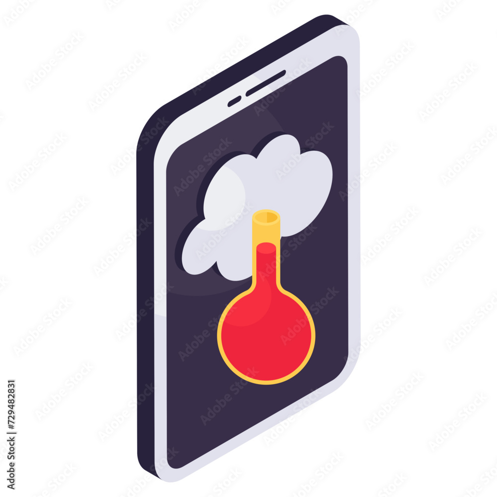 Mobile weather app icon in premium style Mobile weather app icon in premium style