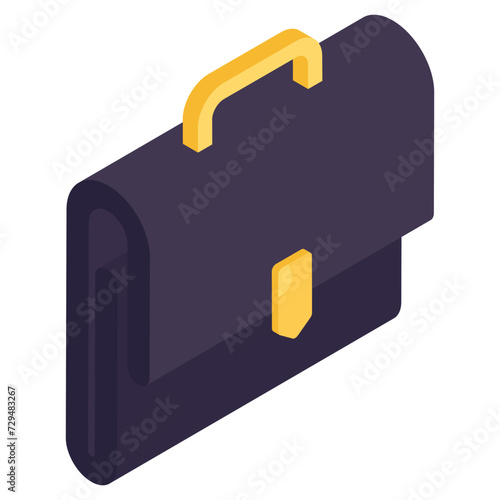 An icon design of business bag, briefcase vector