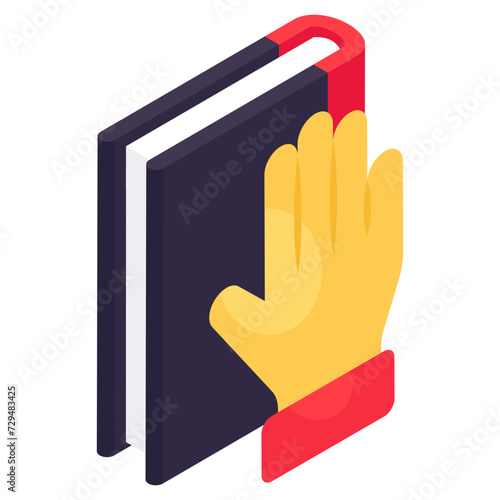 Premium download icon of oath book 