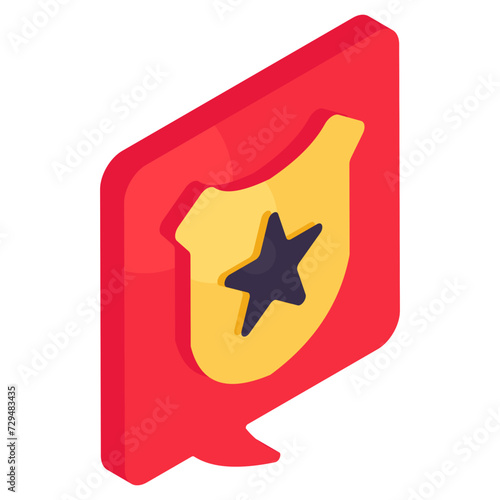 Conceptual isometric design icon of encrypted message