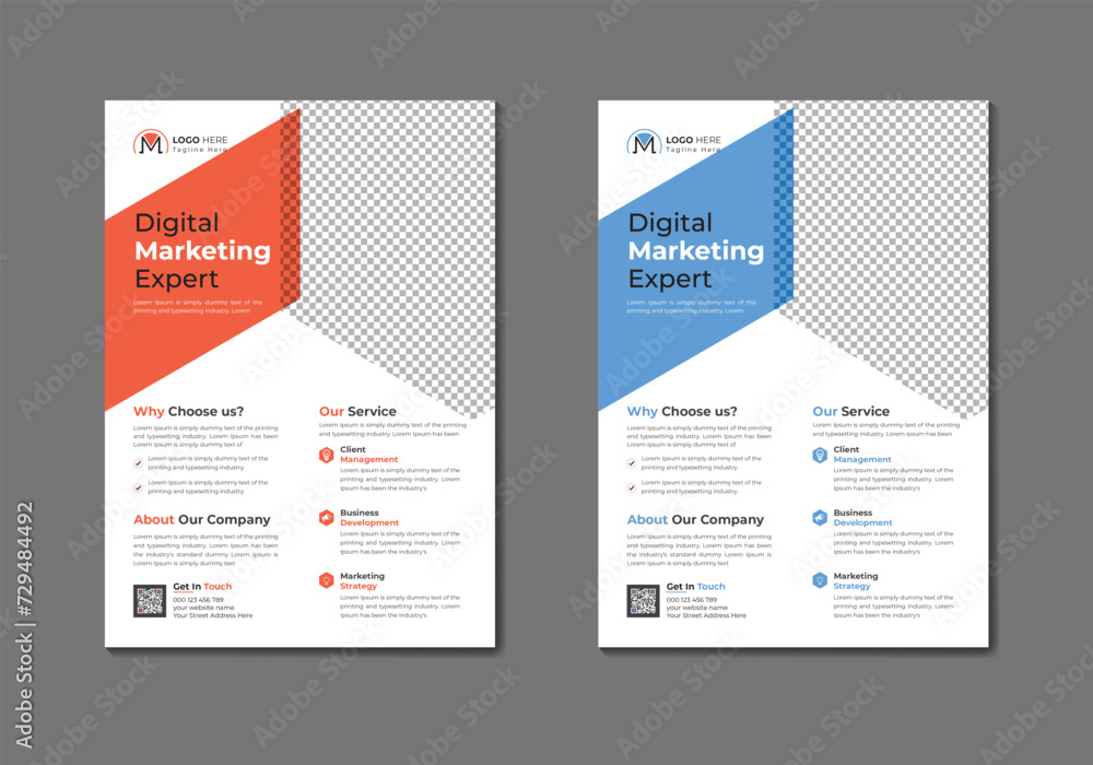 Obraz premium Vector digital marketing agency and corporate business flyer template