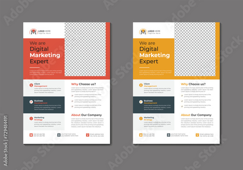 Vector digital marketing agency and corporate business flyer template 
