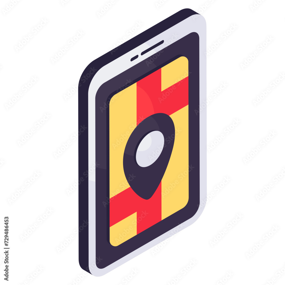 Modern design icon of online map Modern design icon of online map
