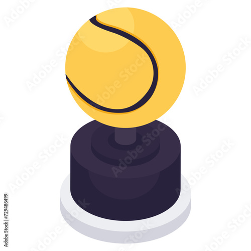 Colored design icon of tennis trophy