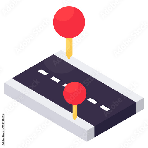 Conceptual isometric design icon of road