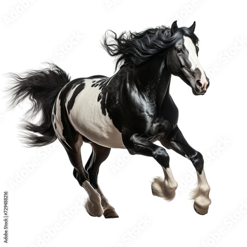 black horse isolated on white