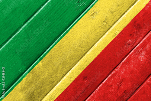 Flag of Republic of Congo on a textured background. Concept collage.