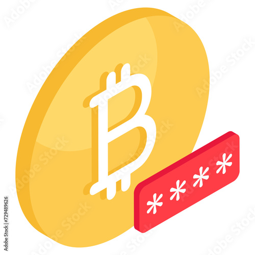 Perfect design icon of bitcoin password 