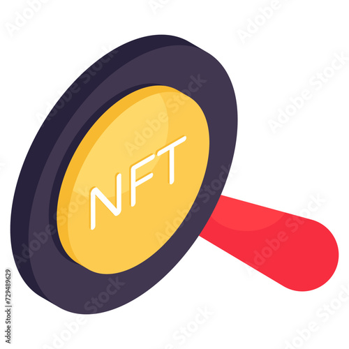 Vector design of nft coin