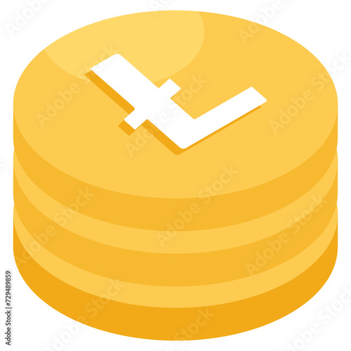 Editable design icon of litecoins