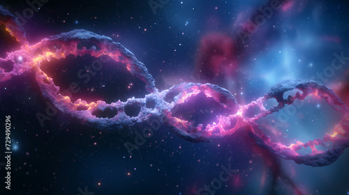 Helix DNA polygonal wireframe molecule helix, medical concept background