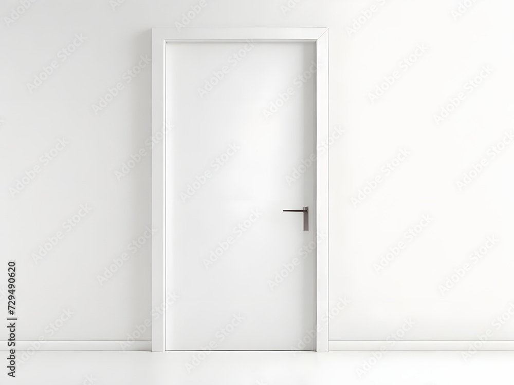 White door mock up isolated on white background, copy space White door mock up isolated on white background, copy space