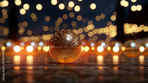 Blinking balls with a glow effect for evening events
