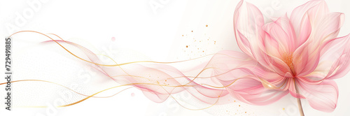 Abstract Elegance: Pink and Gold Floral Vector