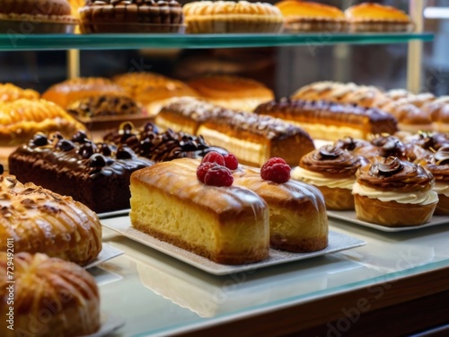 Array of delectable freshly baked treats, exuding the warmth and aroma of a bustling bakery