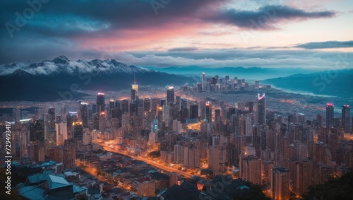 city ​​view at sunset